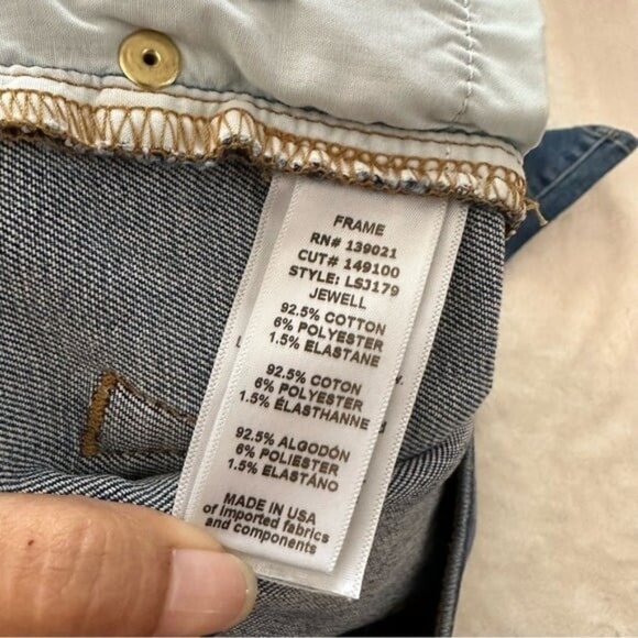 FRAME Denim Le Skinny De Jeanne Jewell Wash Distressed Jeans Size 26 - Picture 11 of 11